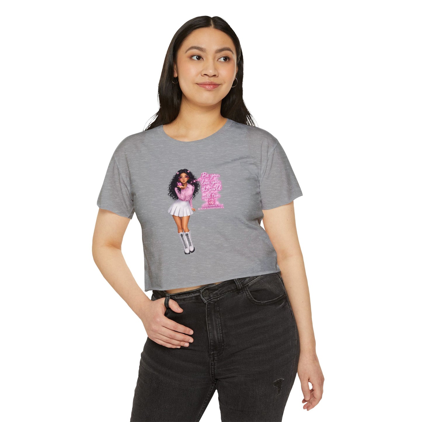 Women's Festival Crop Top — Pink Glitter Diva Graphic