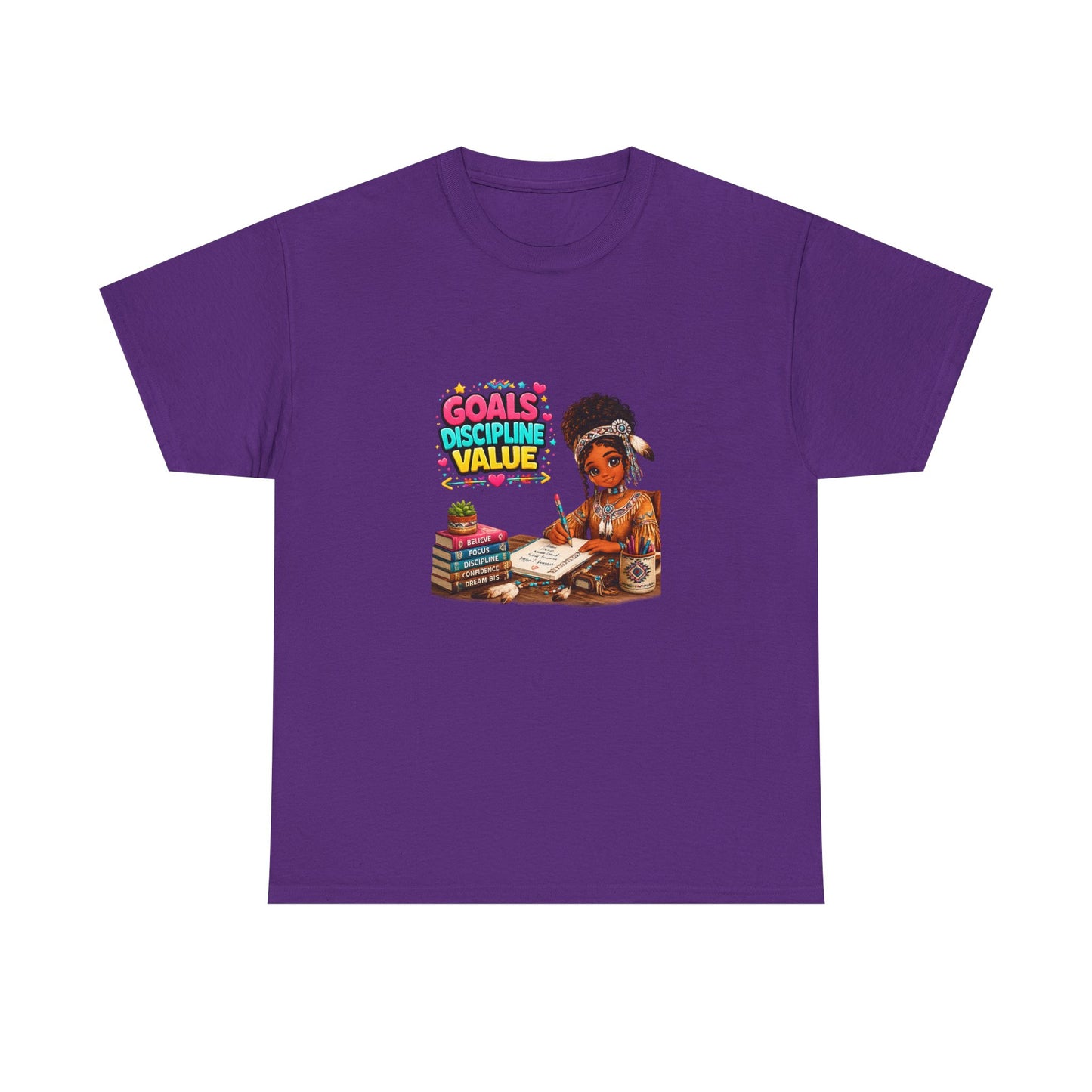 Motivational Study T-Shirt — "Goals, Discipline, Value" Graphic Tee for Students & Learners