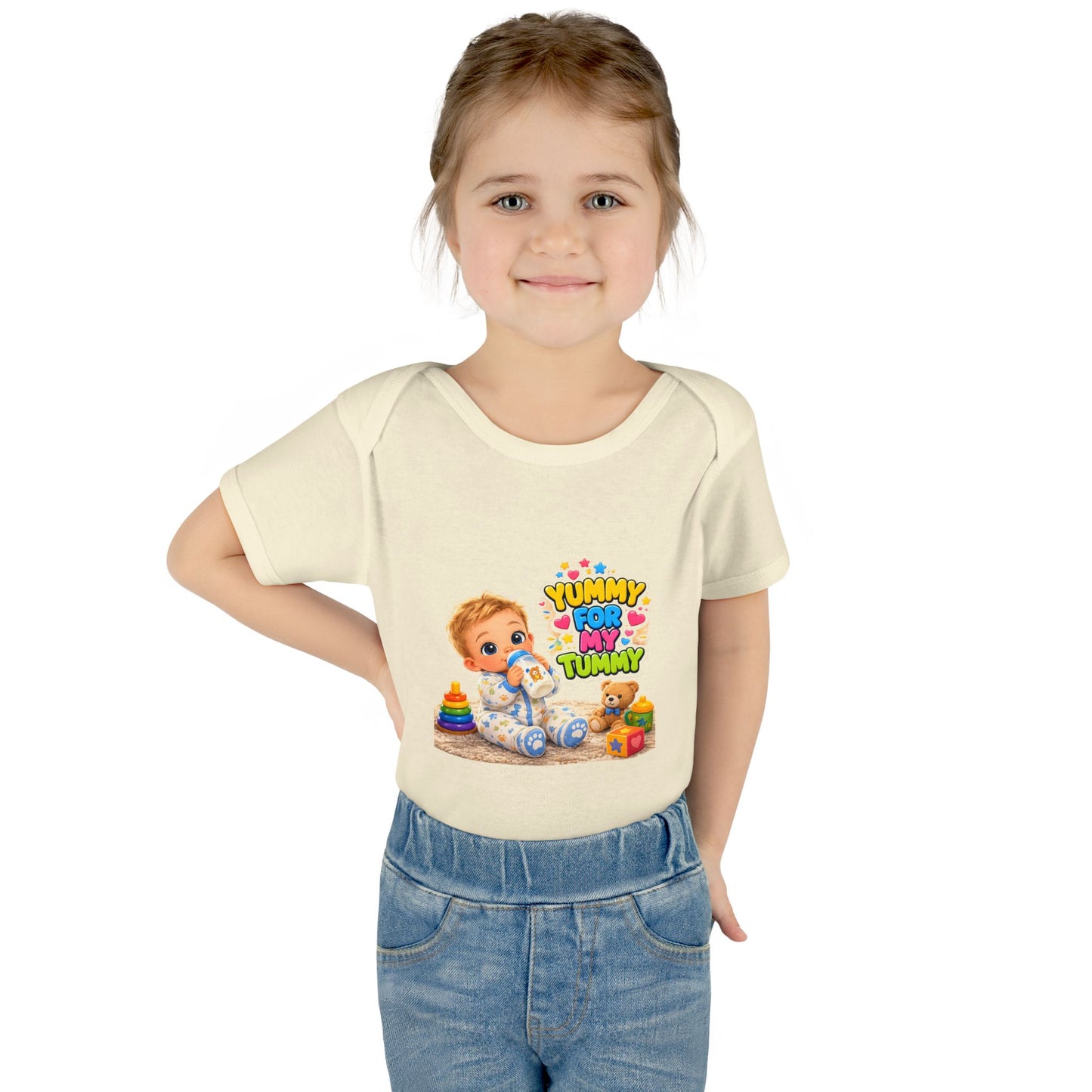 Yummy for My Tummy Baby Bodysuit — Cute Infant Feeding Onesie