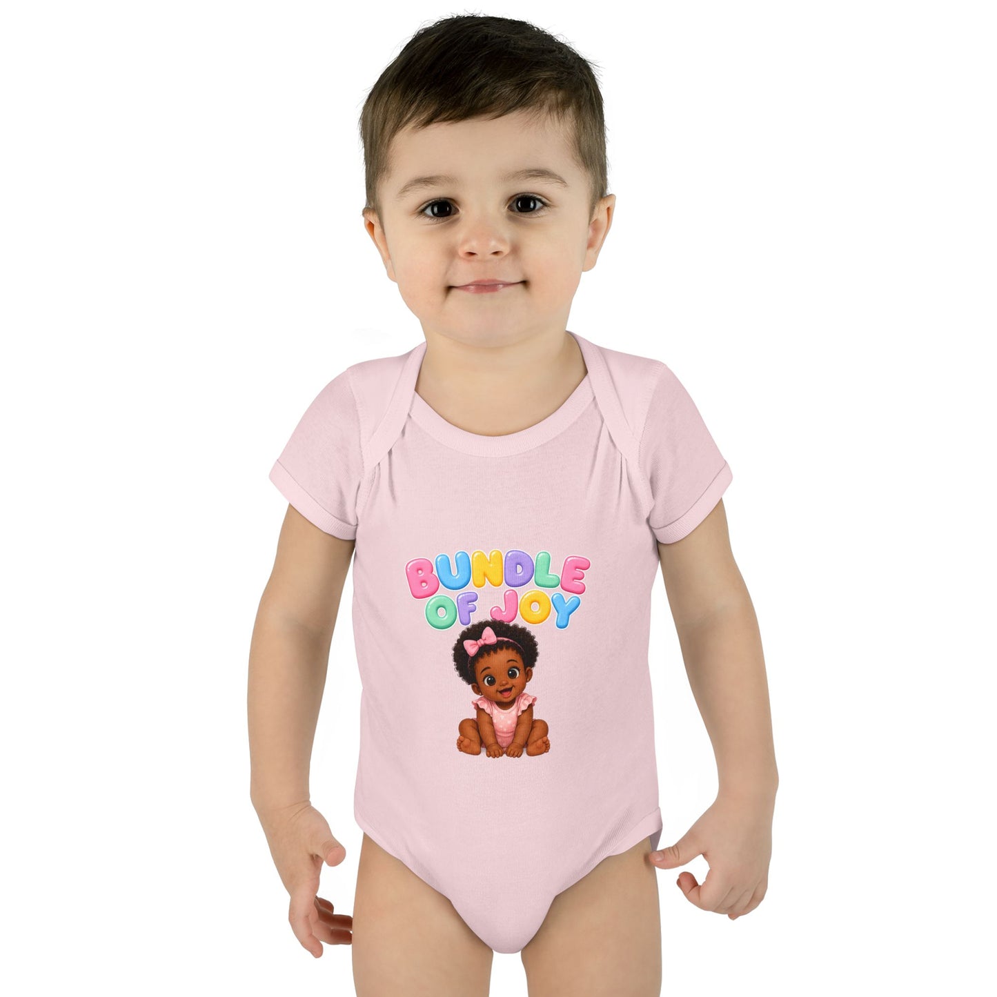 Baby Bodysuit - "Bundle of Joy" Cute African American Baby Graphic