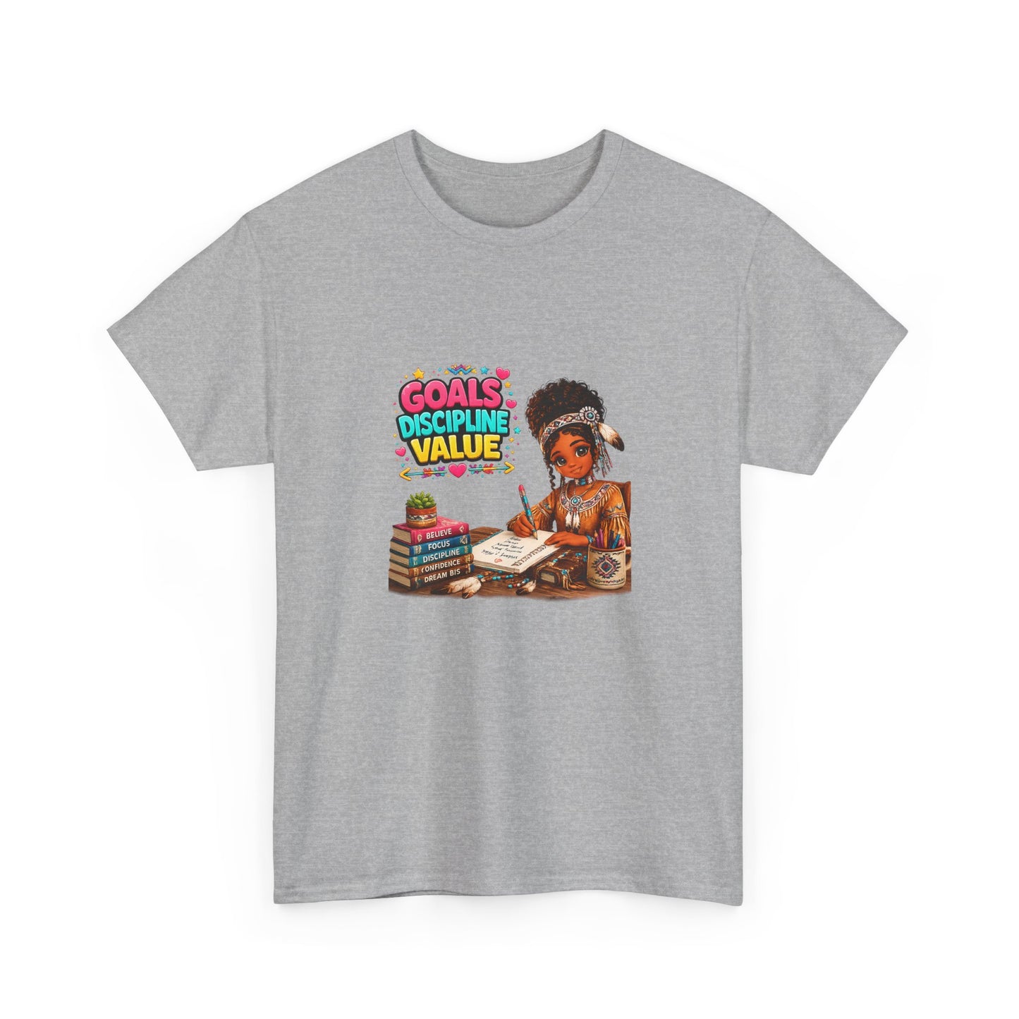 Motivational Study T-Shirt — "Goals, Discipline, Value" Graphic Tee for Students & Learners