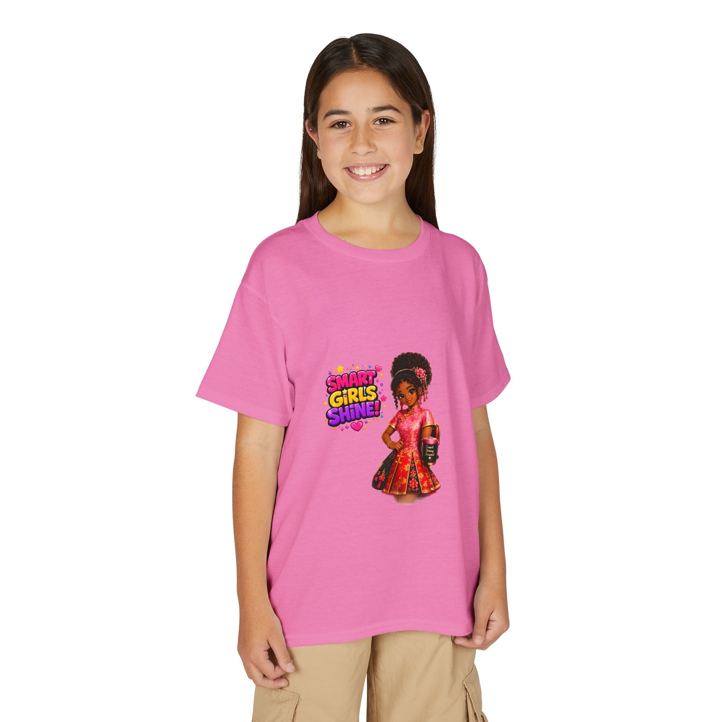 Youth T-Shirt — "Smart Girls Shine" Empowerment Tee