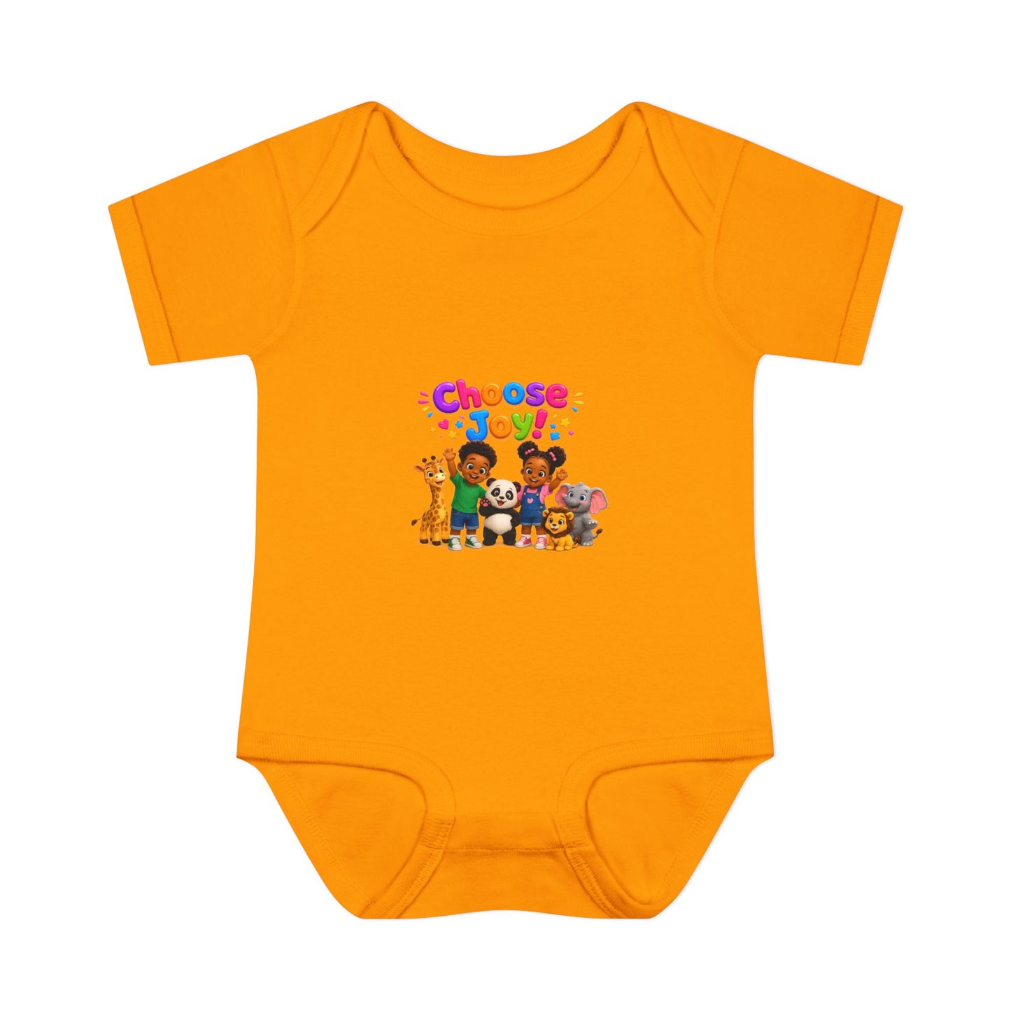 Choose Joy! Baby Bodysuit — Cute Animal Crew Infant Onesie
