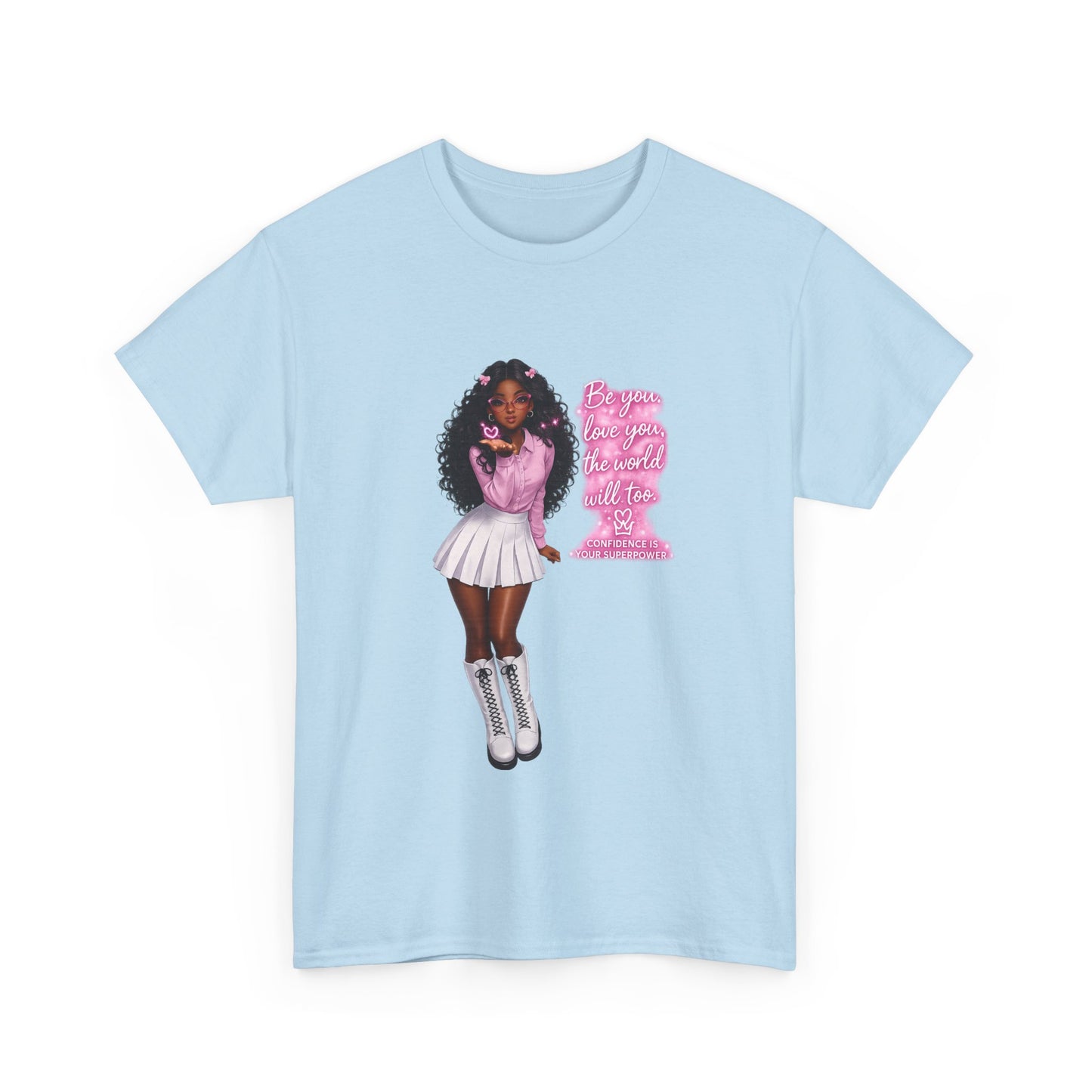 Afro Pink Cheerleader Tee – "Queen" Graphic Cotton T-Shirt