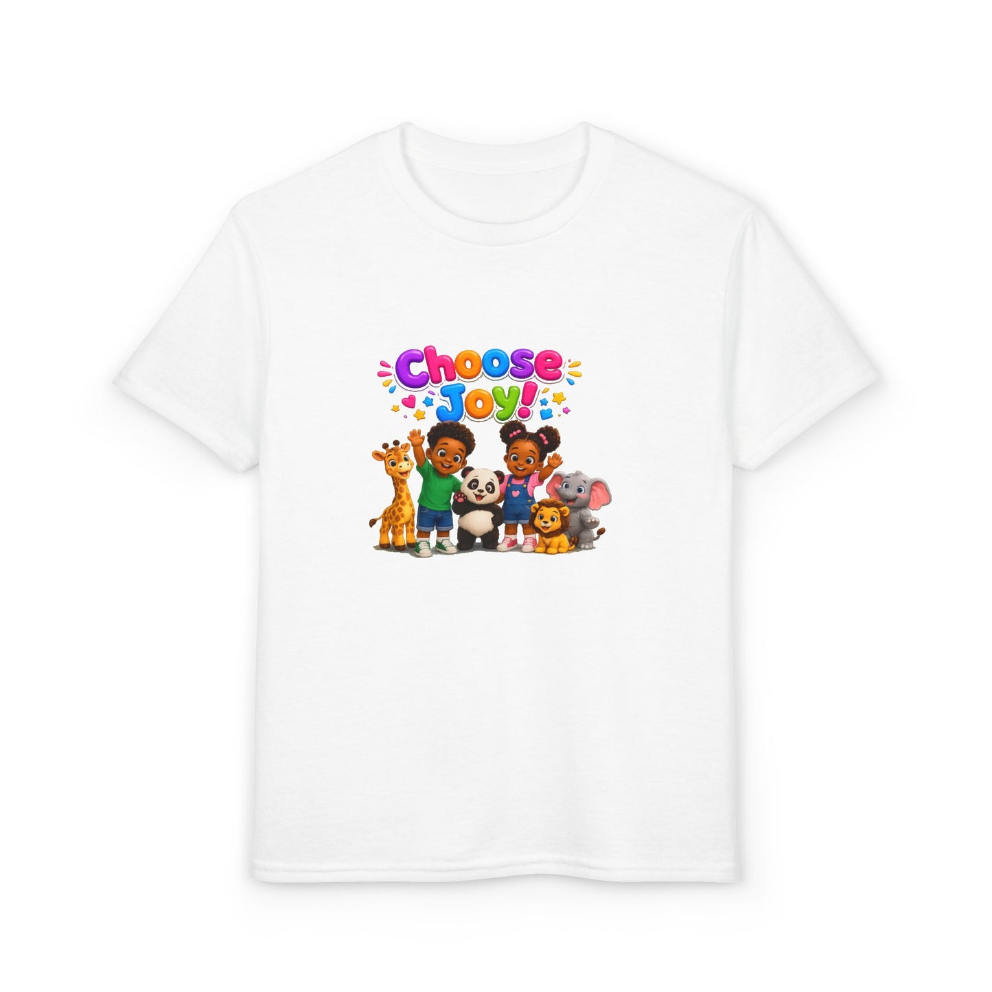 Kids T-Shirt — "Choose Joy" Cute Animal Friends Graphic Tee