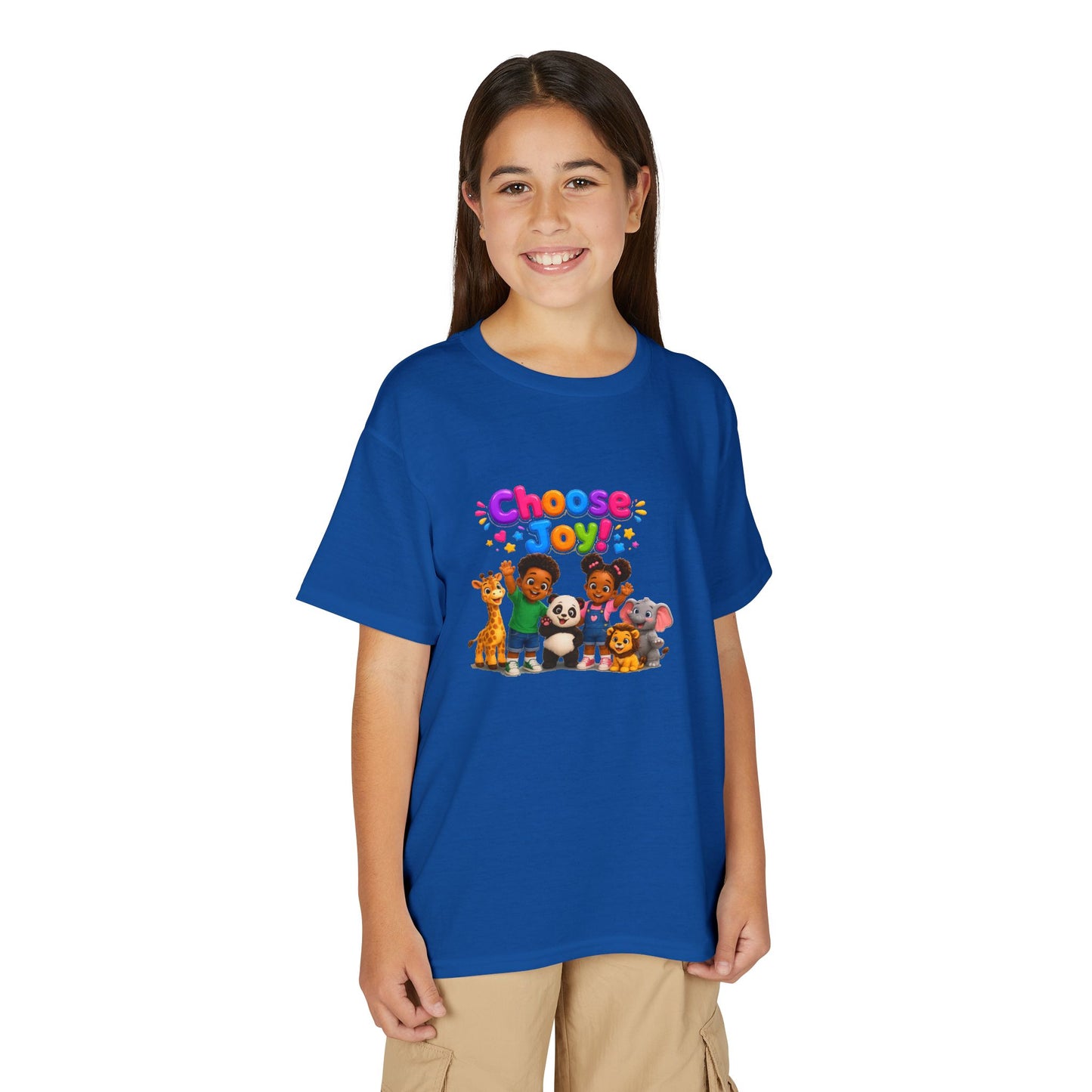 Kids T-Shirt — "Choose Joy" Cute Animal Friends Graphic Tee