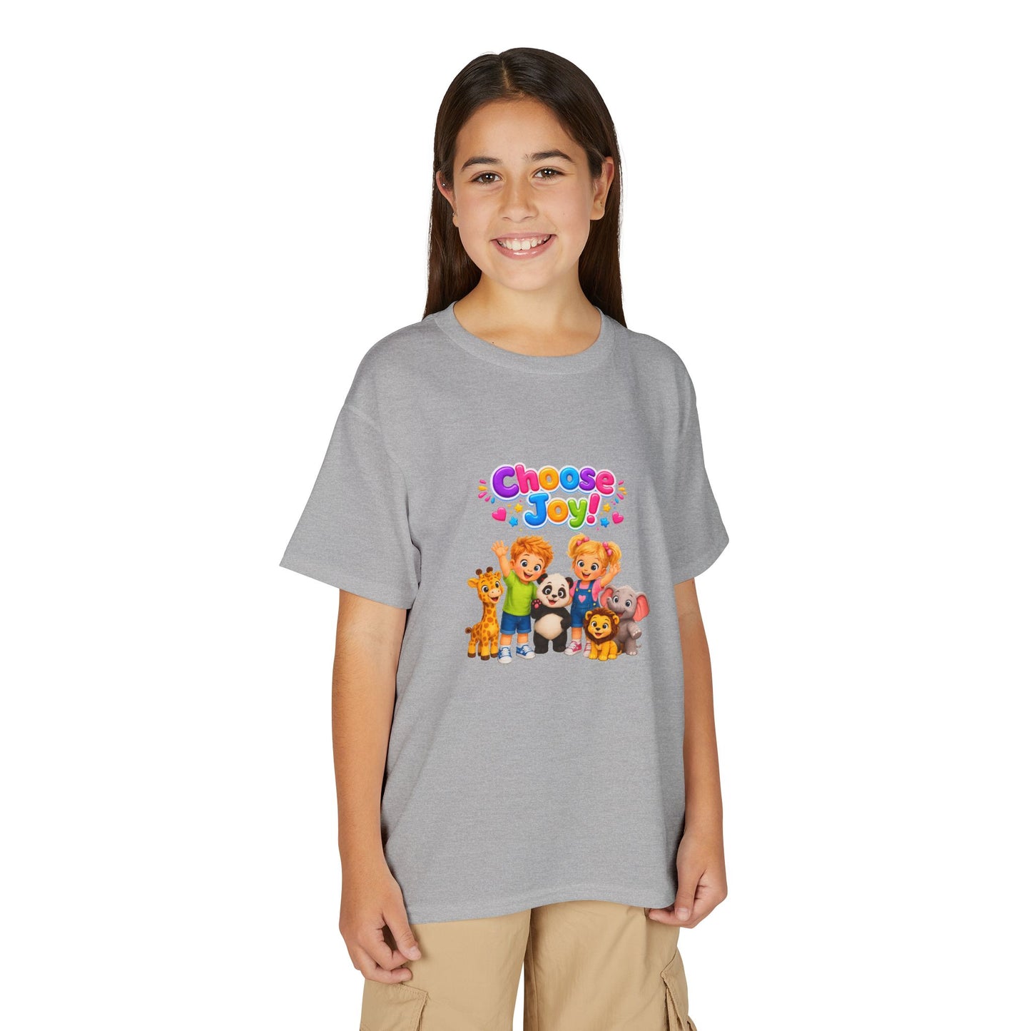 Kids T-Shirt — "Choose Joy" Cute Animal Friends Graphic