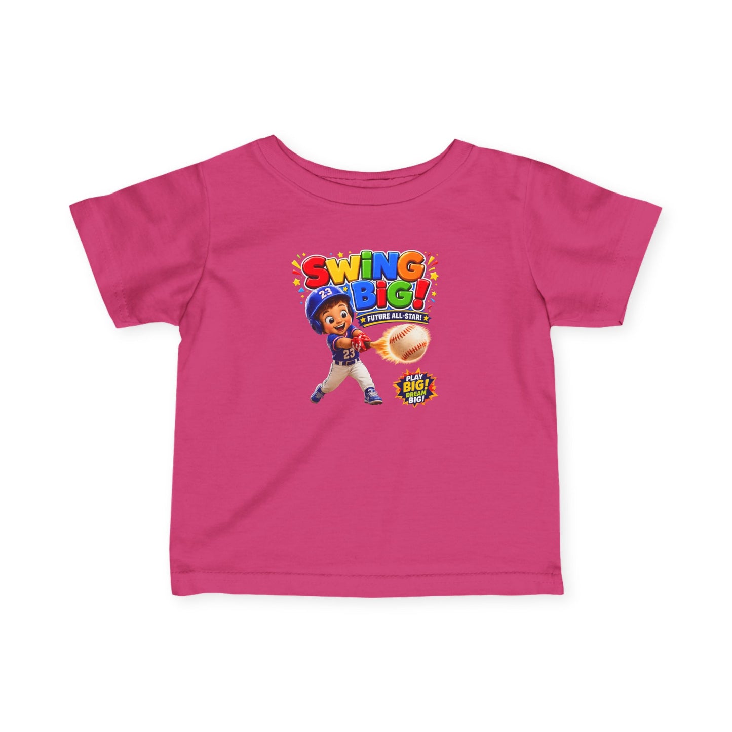 Infant Tee — "Swing Big!" Baseball Baby Shirt