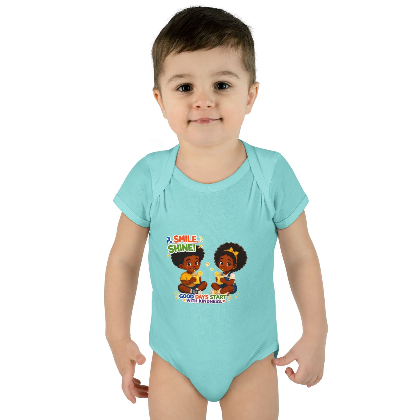 Infant Bodysuit — 'Smile Shine' Cute Baby Onesie with Positive Message