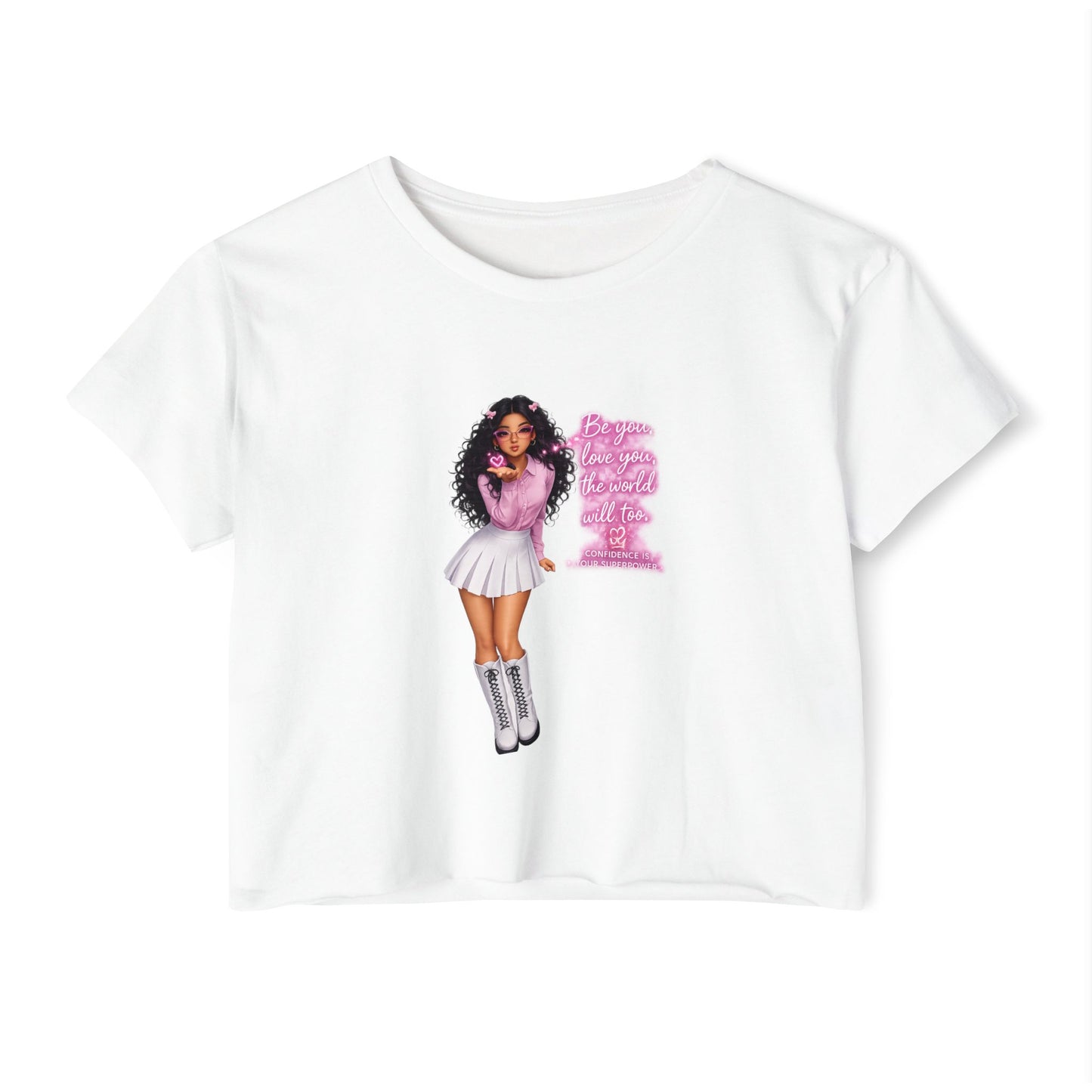 Women's Festival Crop Top — Pink Glitter Diva Graphic