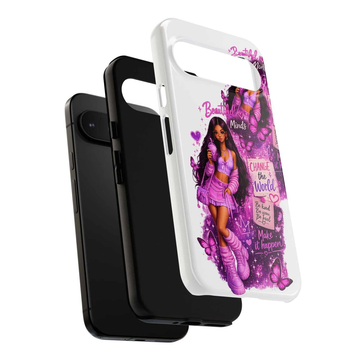 Empowered Girl Phone Case — Pink Butterfly ‘Change the World’ Design