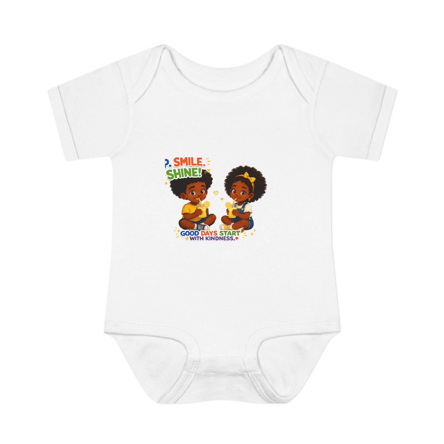 Infant Bodysuit — 'Smile Shine' Cute Baby Onesie with Positive Message