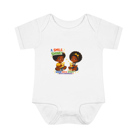 Infant Bodysuit — 'Smile Shine' Cute Baby Onesie with Positive Message