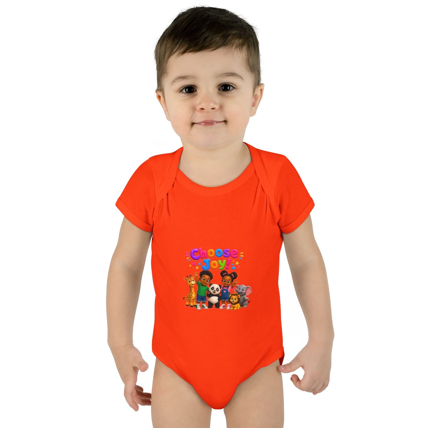 Choose Joy! Baby Bodysuit — Cute Animal Crew Infant Onesie