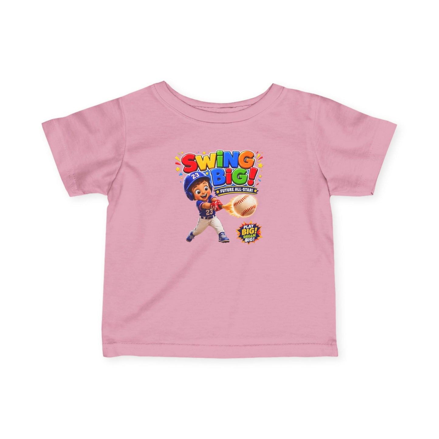 Infant Tee — "Swing Big!" Baseball Baby Shirt