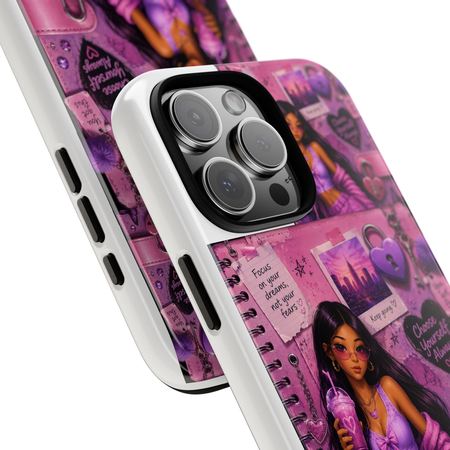 Purple Aesthetic Phone Case — Girl Collage 'Choose Yourself' Design