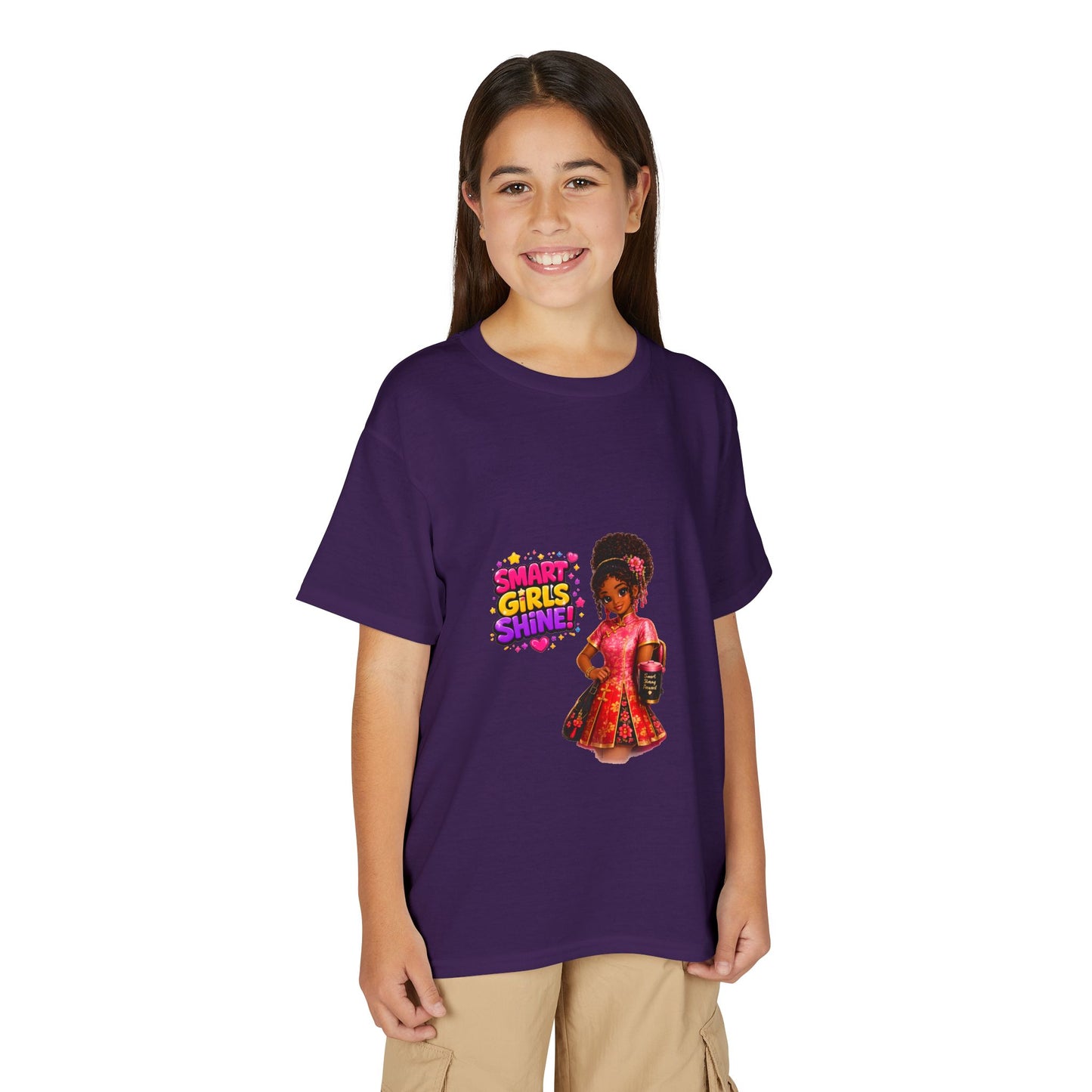 Youth T-Shirt — "Smart Girls Shine" Empowerment Tee