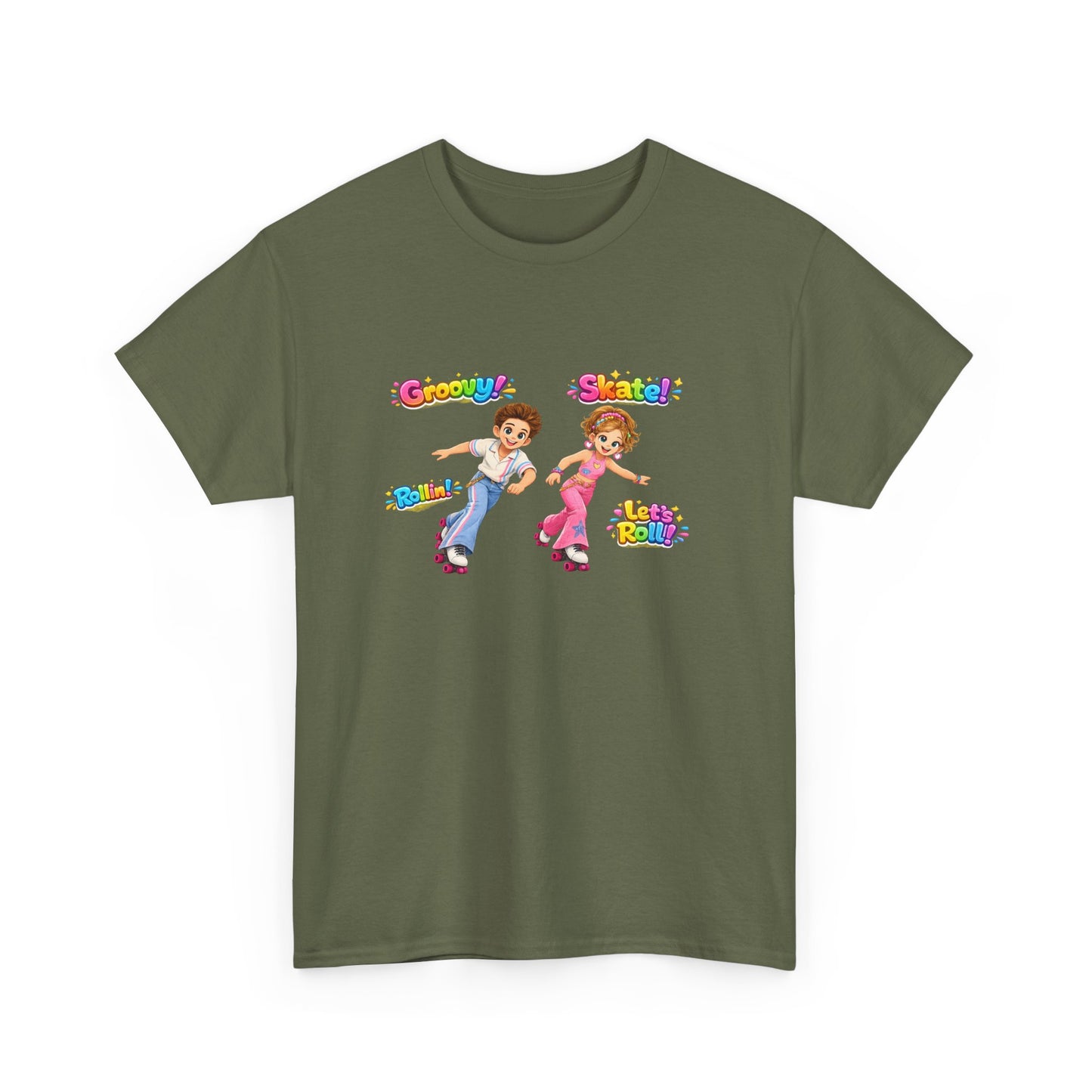 Kids Dance Party T-Shirt — "Groovy! Shake!" Retro Cartoon Kids Tee