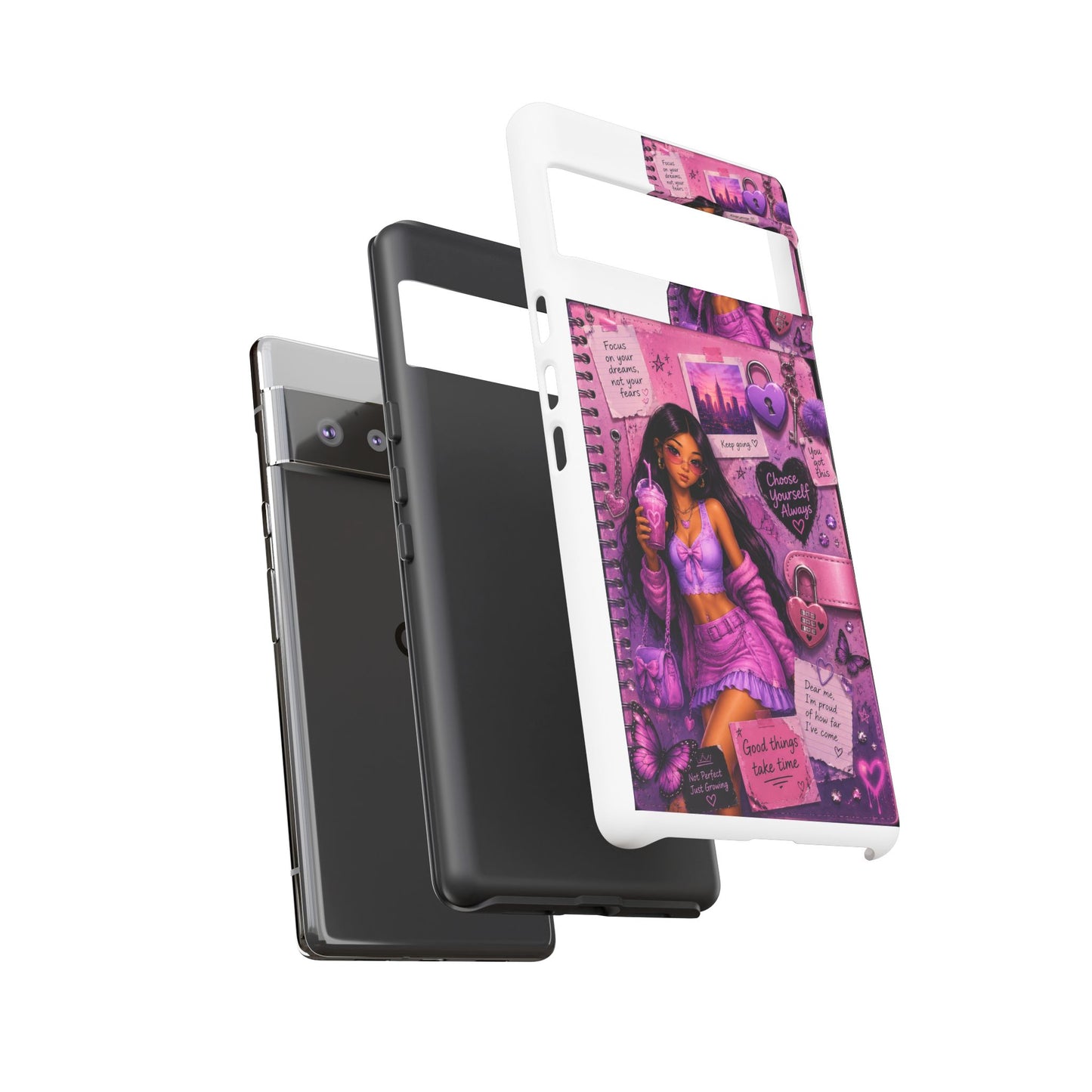 Purple Aesthetic Phone Case — Girl Collage 'Choose Yourself' Design