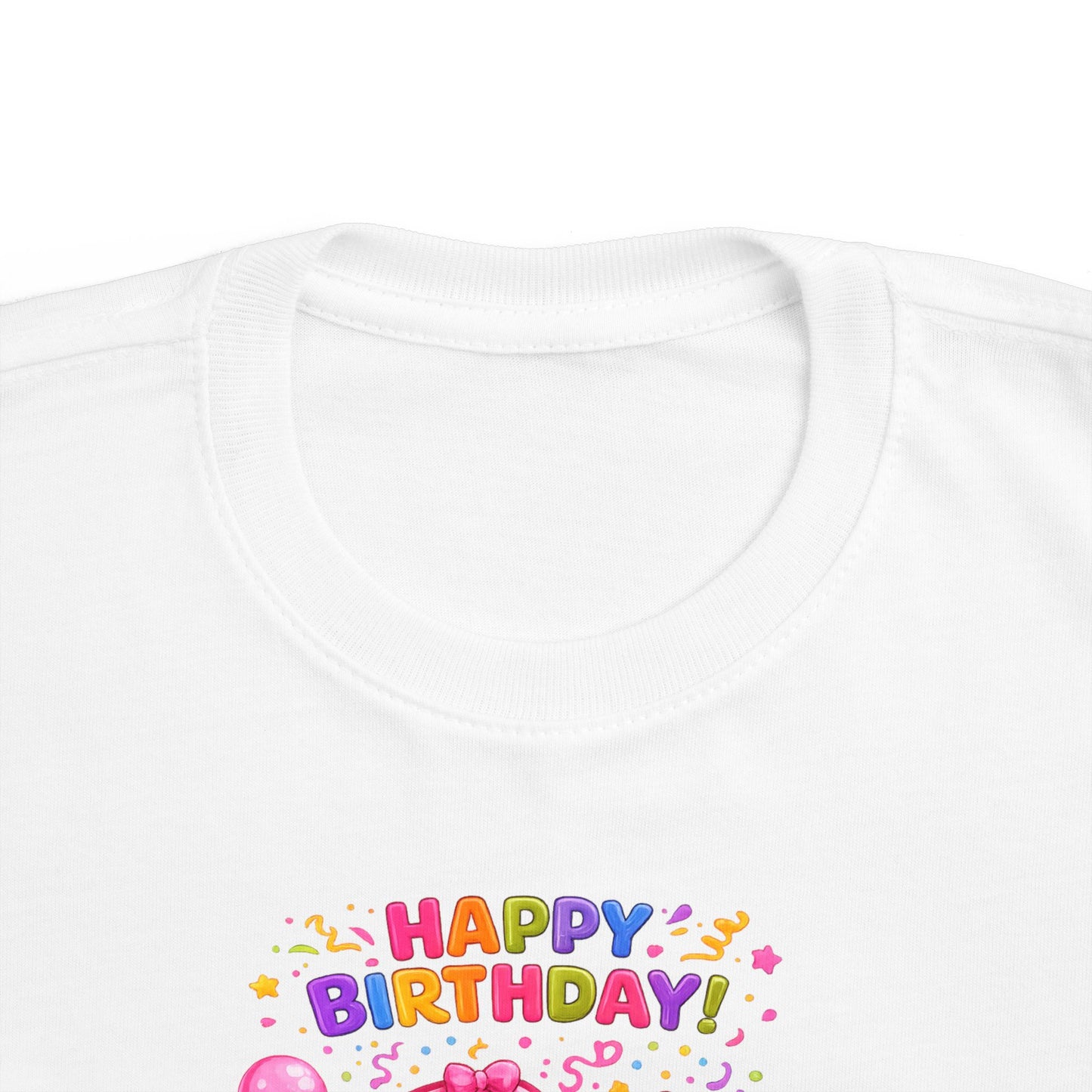 Toddler Birthday Tee — "Happy Birthday 2" Girl Balloon Party Shirt
