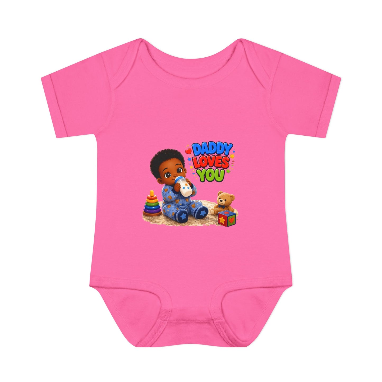 Daddy Loves You Infant Bodysuit — Cute Baby Boy Onesie with Toys Graphic