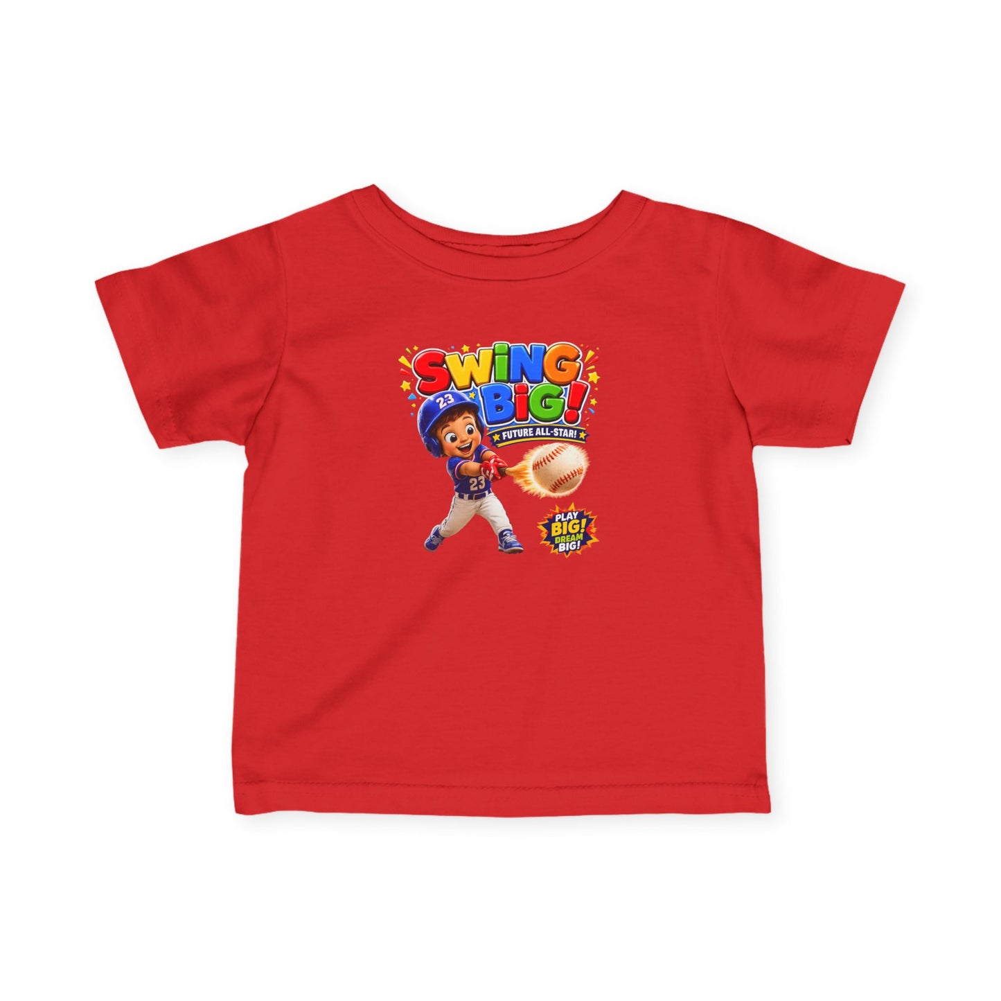 Infant Tee — "Swing Big!" Baseball Baby Shirt