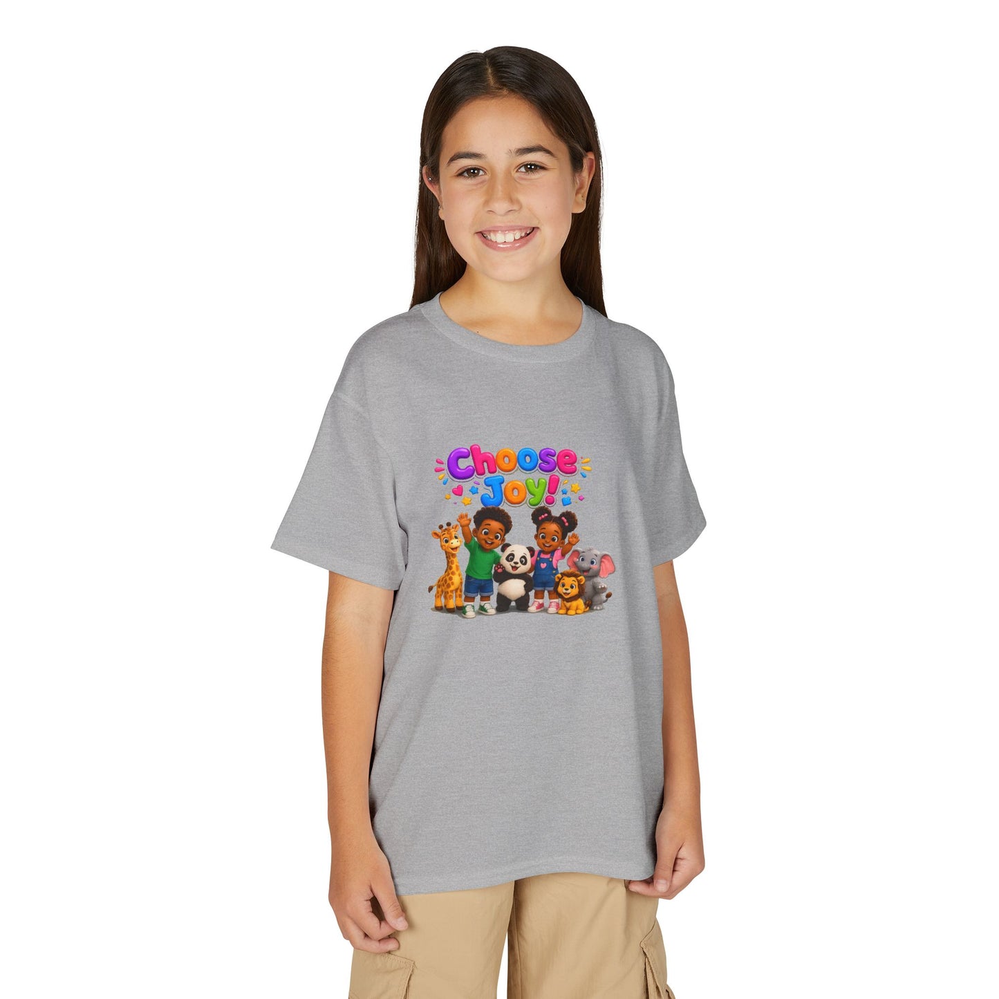Kids T-Shirt — "Choose Joy" Cute Animal Friends Graphic Tee