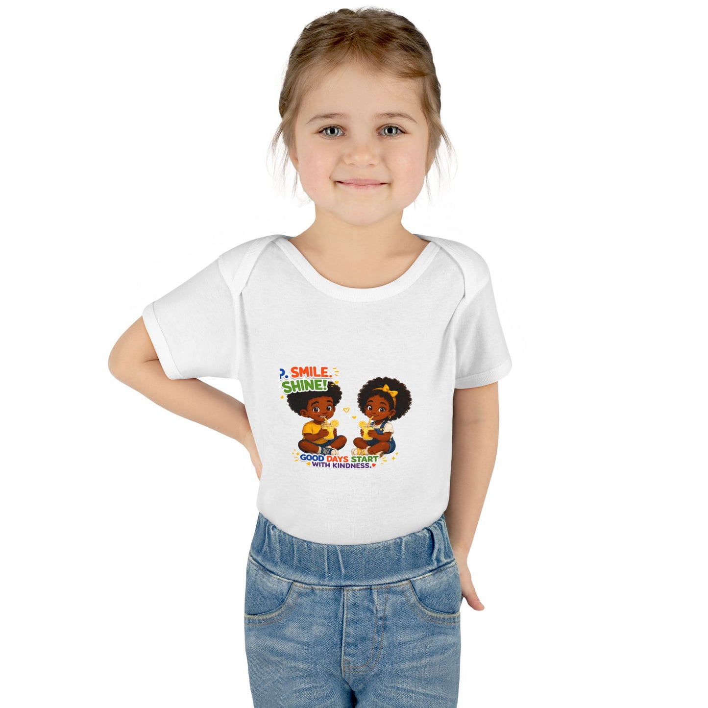 Infant Bodysuit — 'Smile Shine' Cute Baby Onesie with Positive Message