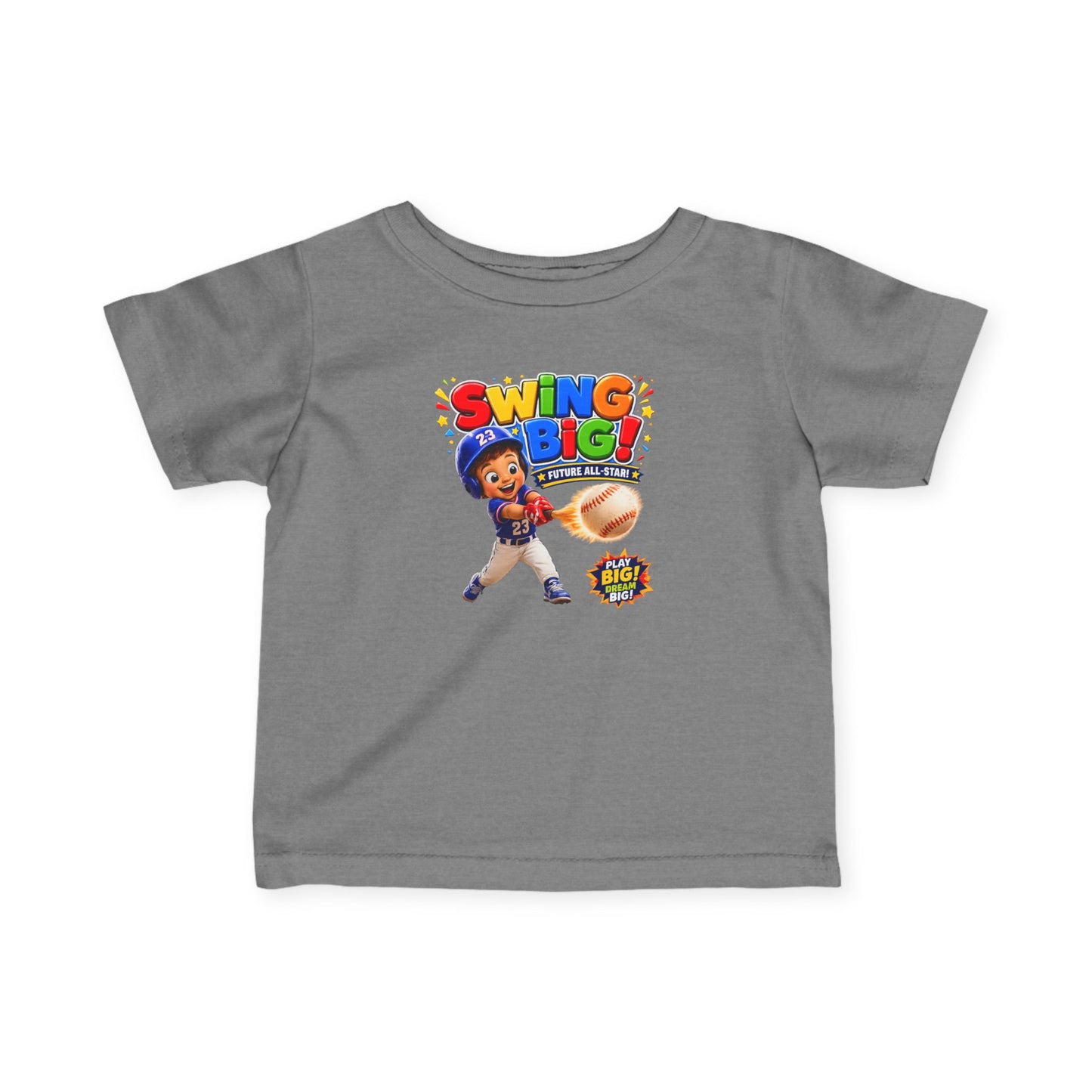 Infant Tee — "Swing Big!" Baseball Baby Shirt