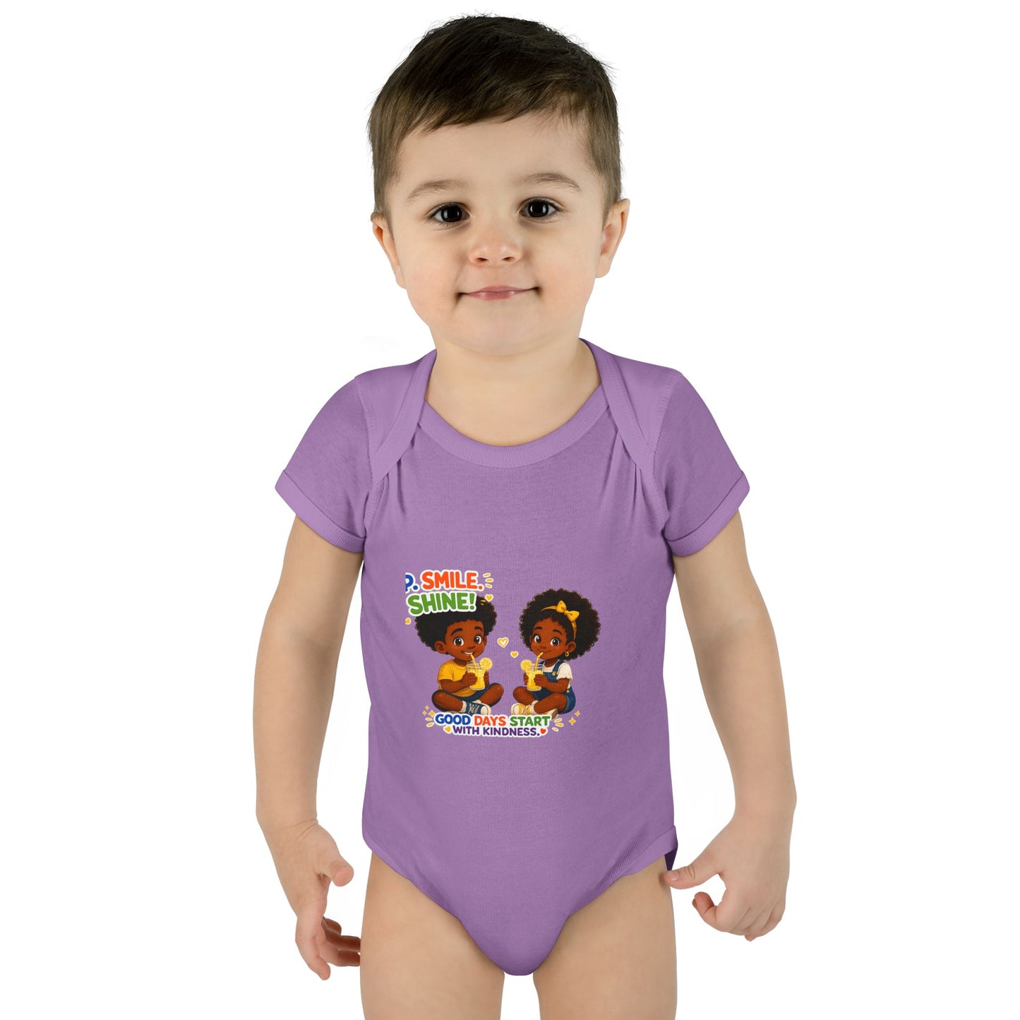 Infant Bodysuit — 'Smile Shine' Cute Baby Onesie with Positive Message