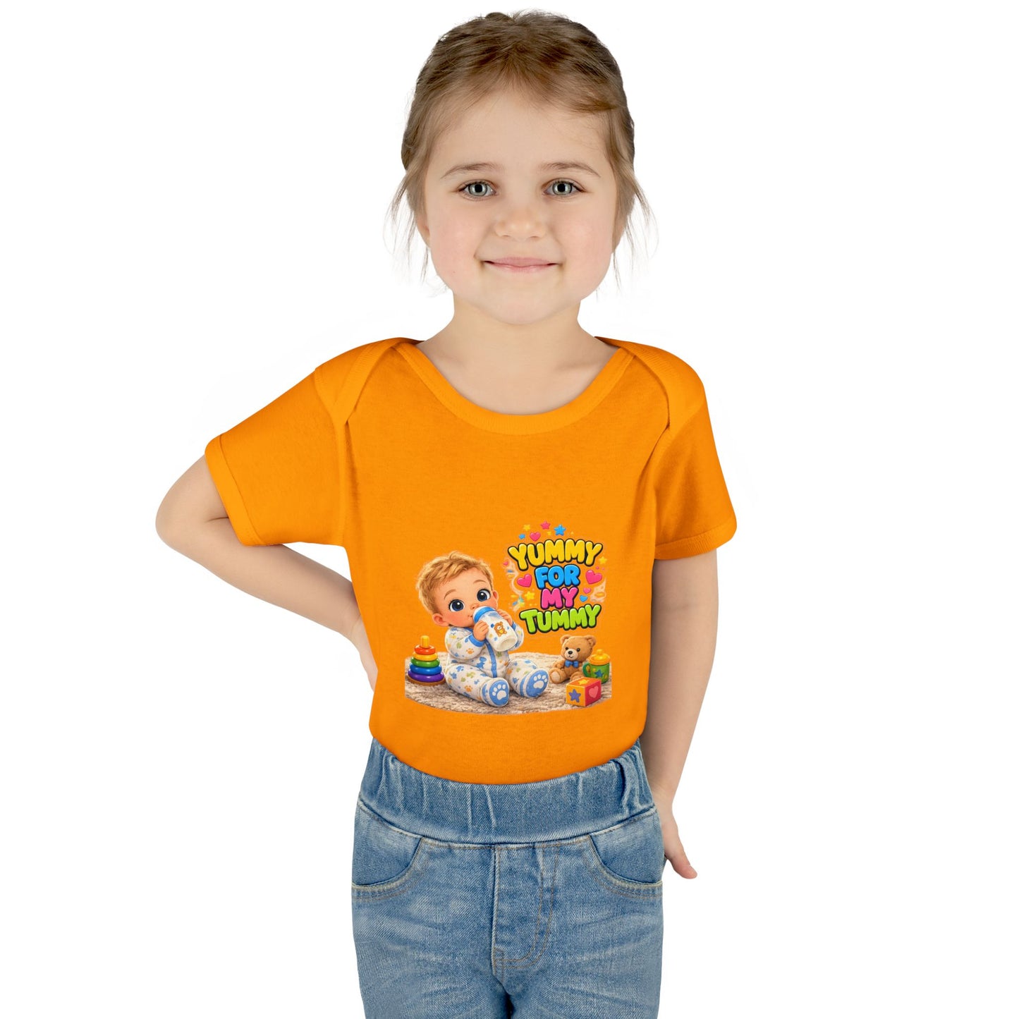 Yummy for My Tummy Baby Bodysuit — Cute Infant Feeding Onesie