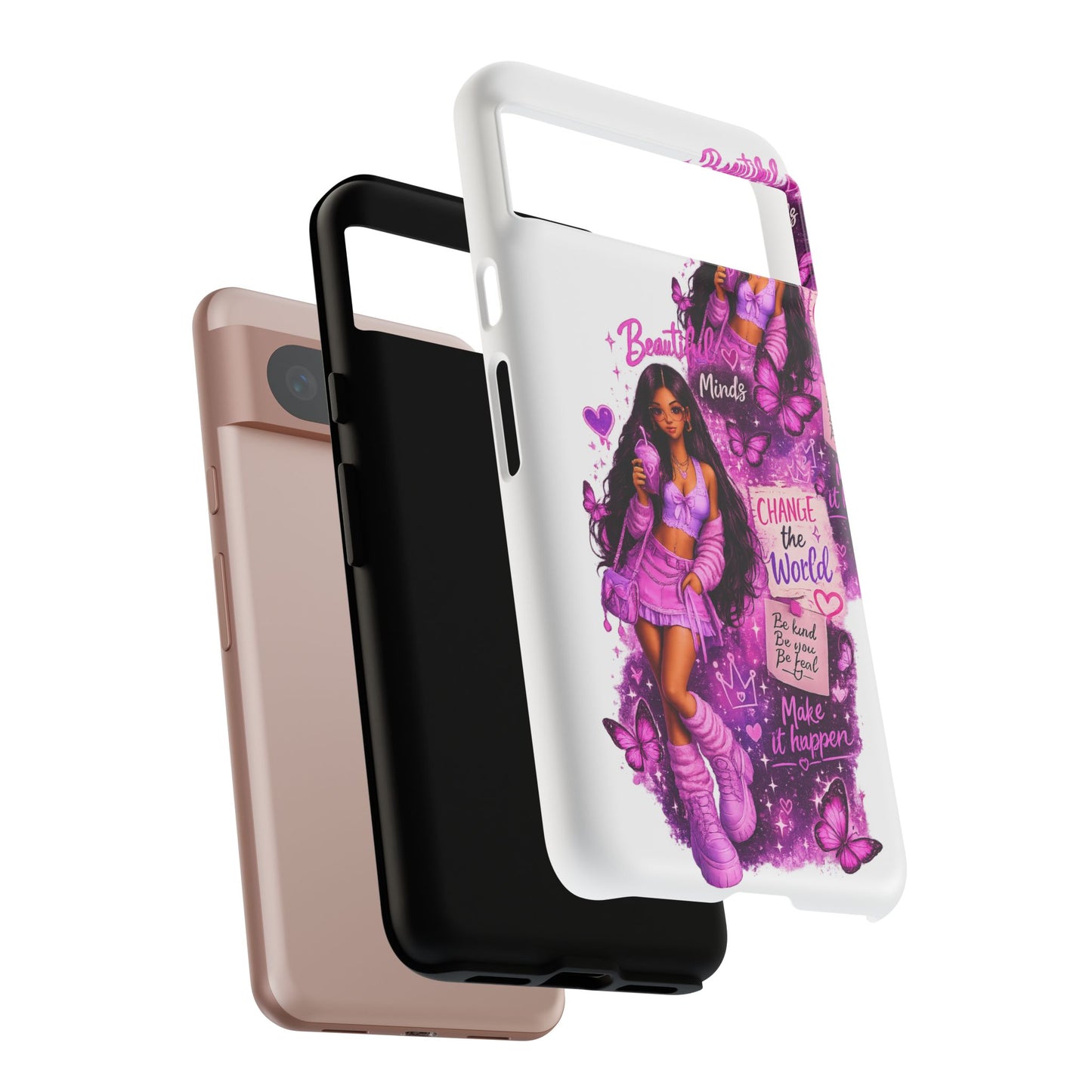 Empowered Girl Phone Case — Pink Butterfly ‘Change the World’ Design