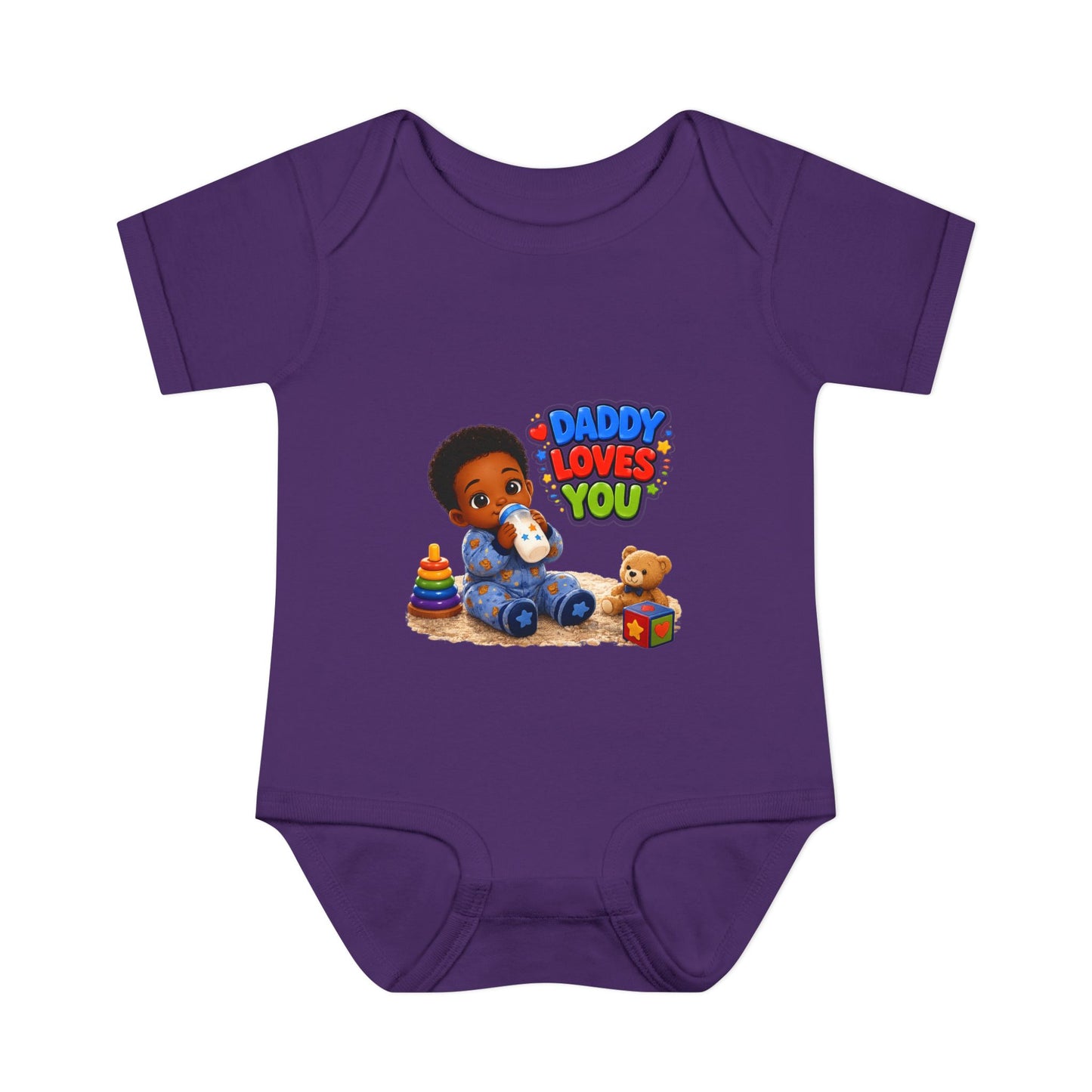 Daddy Loves You Infant Bodysuit — Cute Baby Boy Onesie with Toys Graphic