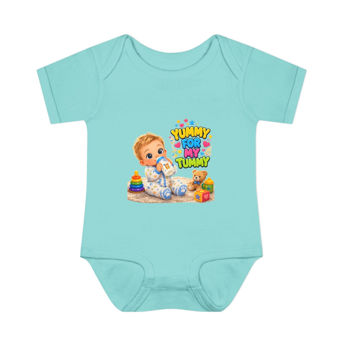 Yummy for My Tummy Baby Bodysuit — Cute Infant Feeding Onesie