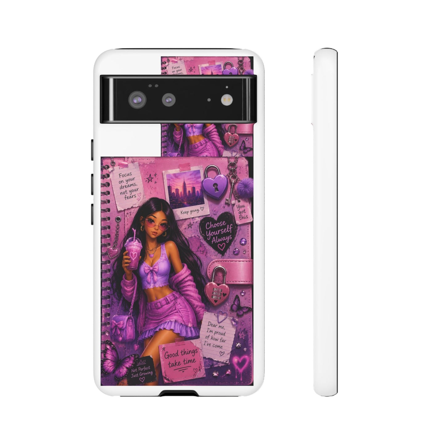 Purple Aesthetic Phone Case — Girl Collage 'Choose Yourself' Design