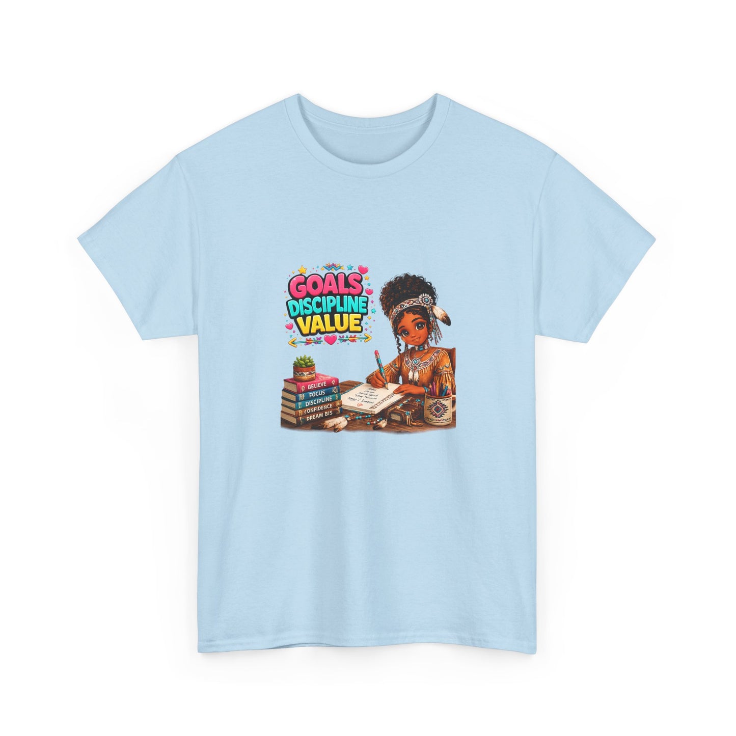 Motivational Study T-Shirt — "Goals, Discipline, Value" Graphic Tee for Students & Learners