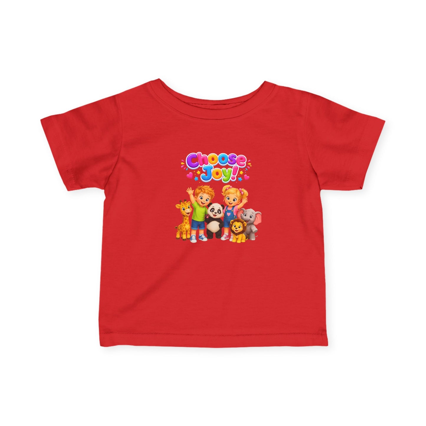 Infant Tee — "Choose Joy" Cute Animal Crew Baby T-Shirt