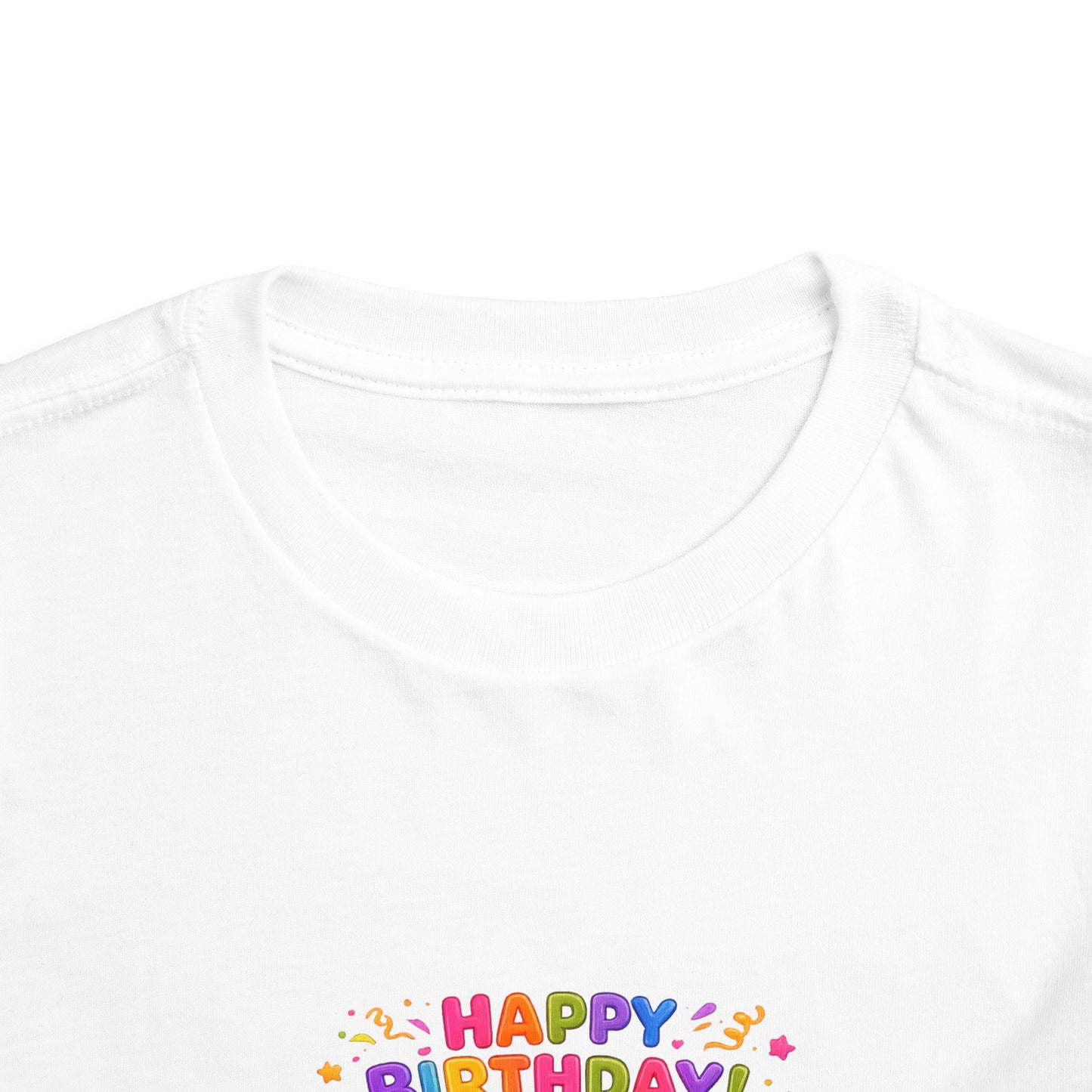 Happy 1st Birthday Toddler Tee — Cute Girl, Balloons & Cake