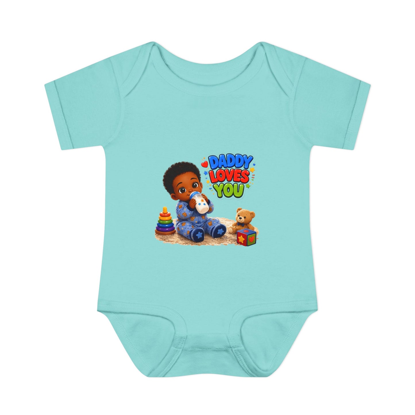 Daddy Loves You Infant Bodysuit — Cute Baby Boy Onesie with Toys Graphic