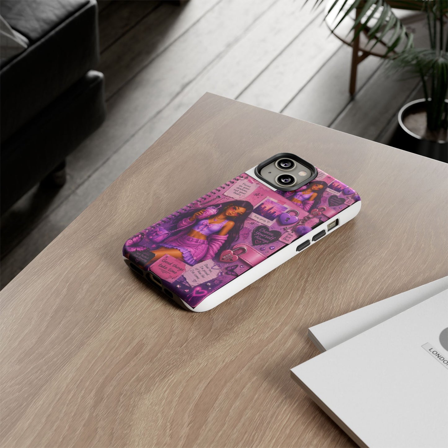 Purple Aesthetic Phone Case — Girl Collage 'Choose Yourself' Design